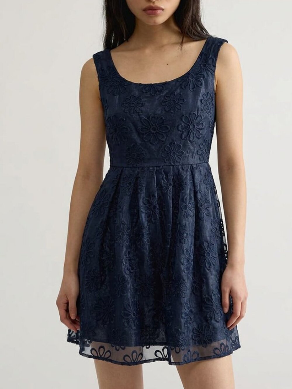 Vintage Y2K Mystic Midnight Blue Lace and Tulle Dress Size XS